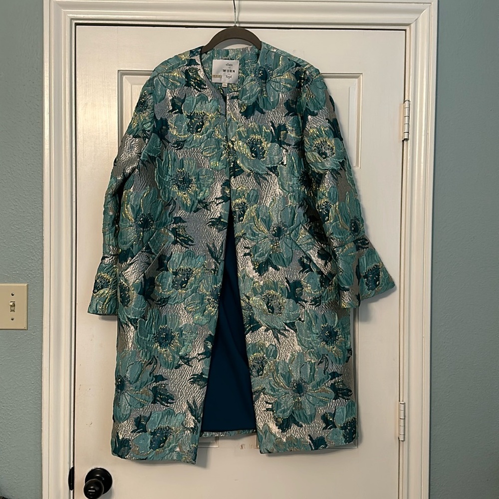 Anthropologie metalic floral jacket!